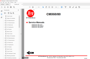 BT Forklift CMX6080 CENTER CONTROL RIDER PALLET TRUCK Service Manual - PDF DOWNLOAD