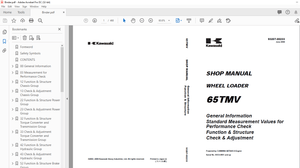 Kawasaki WHEEL LOADER 65TMV SHOP MANUAL 93207-00233 - PDF DOWNLOAD