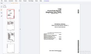 John Deere 1790 Front-Fold Planter Diagnosis &amp; Test Technical Manual TM2159 – PDF DOWNLOAD