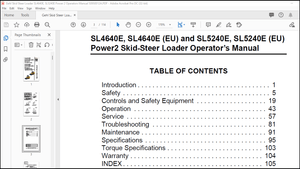 Gehl SL4640E SL4640E (EU) Power2 SL5240E SL5240E (EU) Power2 Skid-Steer Loader Operator’s Manual PDF