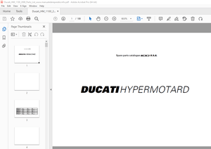 Ducati HYPERMOTARD 1100_2008 Parts Manual PN 91512581B - PDF DOWNLOAD