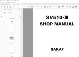 Sakai Soil Roller SV510-III Vibrating Roller SHOP Manual - PDF