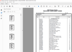 Manitowoc Crane MLC165-1 Parts Manual 91651111 – PDF DOWNLOAD