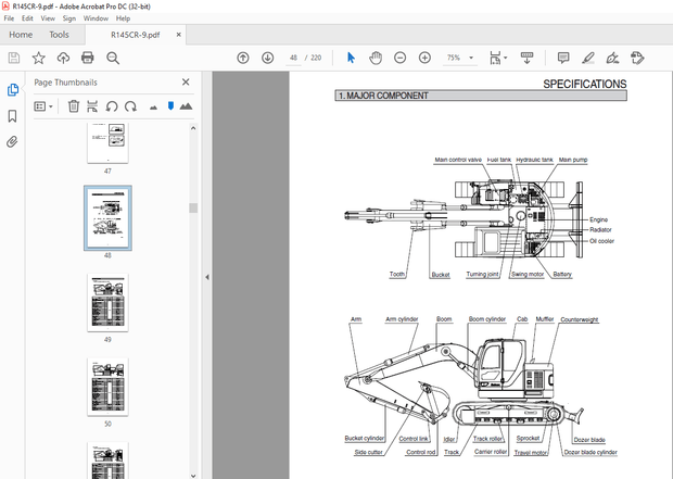 Hyundai R145CR-9 Crawler Excavator Operator’s Manual 2023 – PDF DOWNLOAD