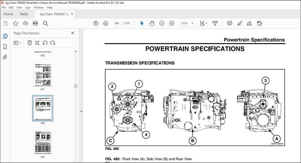 Ag Chem TG8400 TerraGator Chassis Service Manual 79034095B – PDF DOWNLOAD