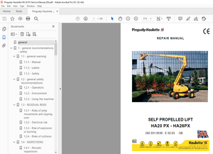 Pinguely Haulotte SELF PROPELLED LIFT HA20 PX - HA26PX REPAIR MANUAL - PDF DOWNLOAD