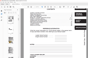 Bobcat 542B Loader Operation &amp; Maintenance Manual SN 12001 &amp; Above - PDF DOWNLOAD