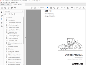 Ammann ASC 150 Single Drum Roller Workshop Manual 3001330 - PDF
