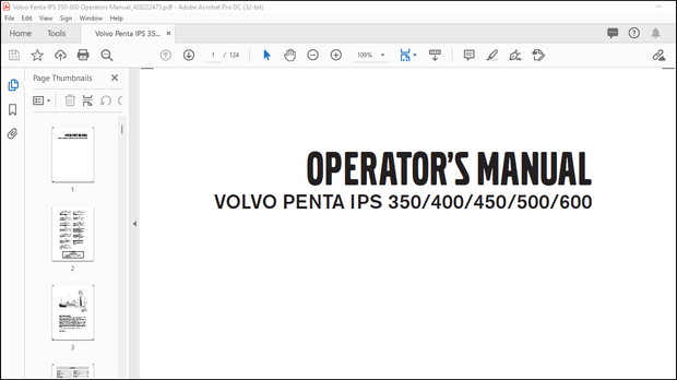 Volvo Penta IPS 350 400 450 500 600 Operators Manual_428222475 – PDF DOWNLOAD