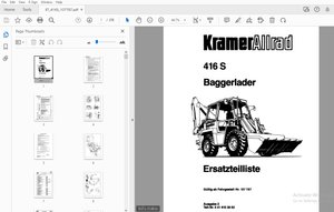 Kramer Allrad 416 S Baggerlader Ersatzteilliste_107787 – PDF