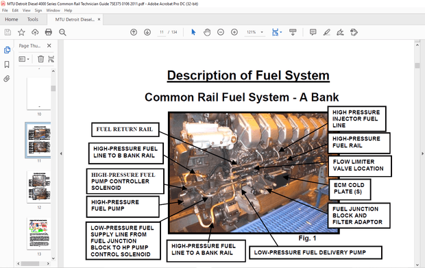 MTU Detroit Diesel Series 4000 Common Rail Fuel System Technician Guide PDF - DOWNLOAD