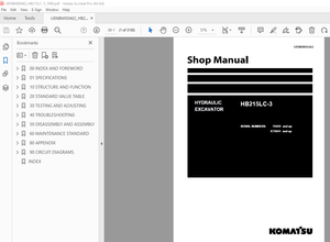 Komatsu HB215LC-3 Hydraulic Excavator Service Repair Workshop Manual - PDF DOWNLOAD