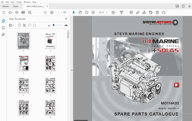 Steyr MO114K33 Marine Turbo Diesel Solas Parts Manual_48224001-1 – PDF DOWNLOAD