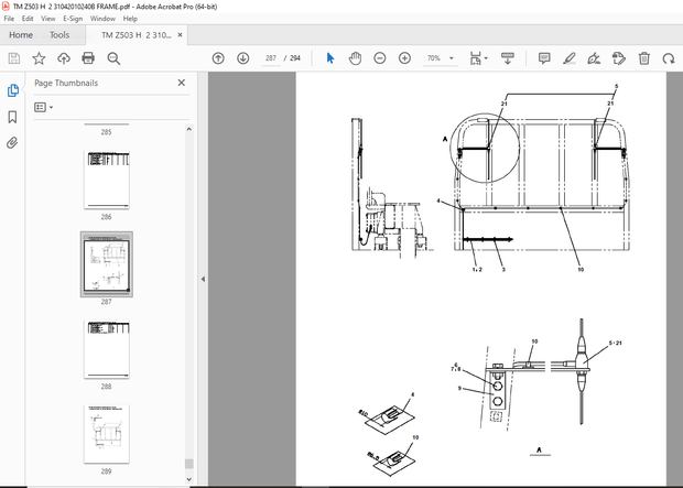 Tadano Crane TM-Z500 31042010240B FRAME/STD,HOOK-IN Parts Manual - PDF DOWNLOAD