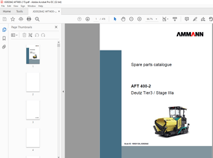 Ammann AFT 400-2 Deutz Tier3  Stage IIIa Parts Manual - PDF