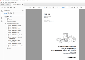 Ammann ARS 110 Single Drum Roller Parts Catalogue Manual 3035595 PDF