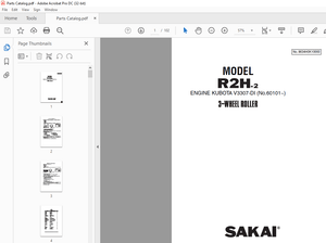 Sakai R2H-2 ENGINE KUBOTA V3307-DI 3-WHEEL Roller Parts Manual – PDF DOWNLOAD