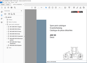 Ammann ARX 90 Tandem Roller Parts Catalogue Manual 4122046 PDF