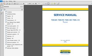 New Holland TD5.85 TD5.95 TD5.105 TD5.115 Tractor Service Manual