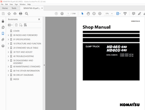 Komatsu Dump Truck HD465-8E0 HD605-8E0 Service Repair Workshop Manual SEN06768-00 - PDF DOWNLOAD