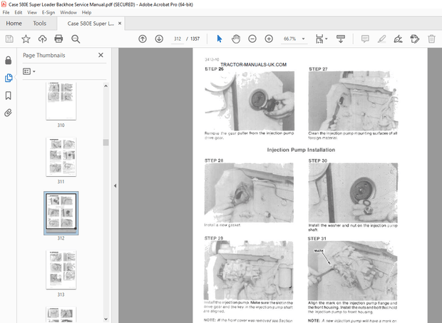 Case 580E Super Backhoe Loader Service Manual - PDF DOWNLOAD