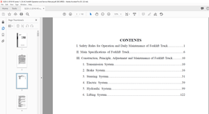 Heli H3 Series 1-25t Battery Counterbalanced Forklift Trucks Operation &amp; Maintenance Manual – PDF 