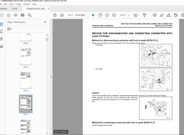 Komatsu WA270-8E0 Wheel Loader Repair Service Manual VENBM34000 - PDF DOWNLOAD