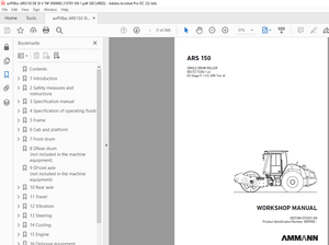 Ammann ARS 150 Single Drum Roller Workshop Manual 3009982 PDF