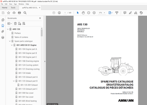 Ammann ARS 130 Single Drum Roller Parts Catalogue Manual 3010629 - PDF