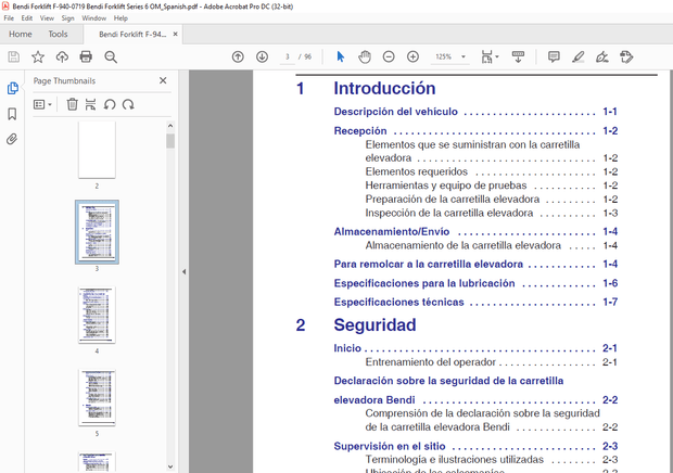 Bendi Landoll AC Serie 6 Carretilla elevadora articulada con contrapeso Manual del operador  – PDF 