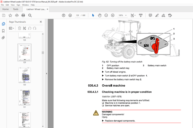 Liebherr Wheel loaders L 507-1578 Service manual – PDF DOWNLOAD