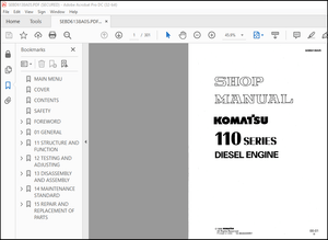 Komatsu 110 Series Diesel Engine Shop Manual SEBE6138A05 – PDF DOWNLOAD