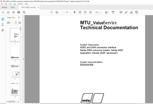 MTU ADEC &amp; SAM connection interface Series 2000 unit pump system Series 4000 documentation - PDF