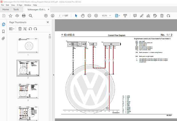 Volkswagen ID.4-ID.5 EWD Electric Wiring Diagram Manual 2020 - PDF DOWNLOAD 
