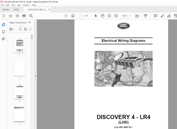 Land Rover L319 DISCOVERY 4 – LR4 (LHD) Electrical Wiring Diagrams Manual – PDF DOWNLOAD