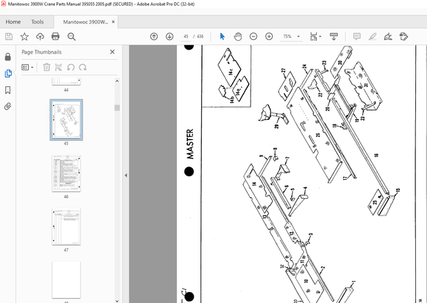 Manitowoc Traditional Crane 3900W Parts Manual SN 395055 – PDF DOWNLOAD