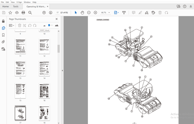 Sakai Vibrating Roller SW880 SW990 Operation &amp; Maintenance Manual – PDF