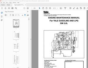 Yale Forklift E177 (GLPGDP 202530 RFTF Europe) GM 3.0L Engine Service Manual PDF