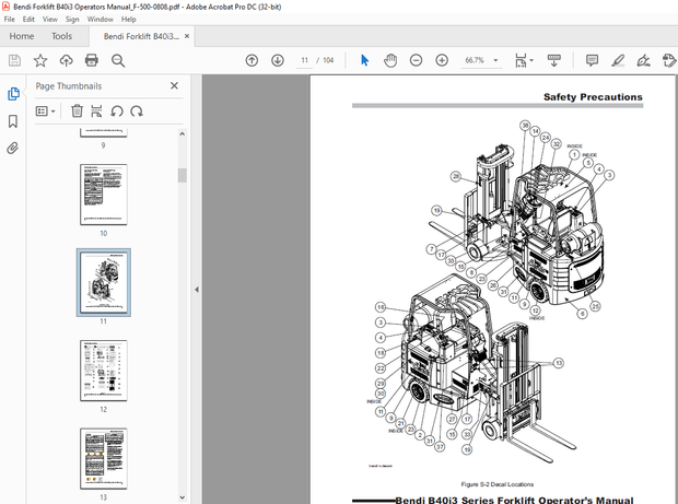 Bendi Landoll Forklift B40i3 Narrow Aisle Operator’s Manual – PDF DOWNLOAD