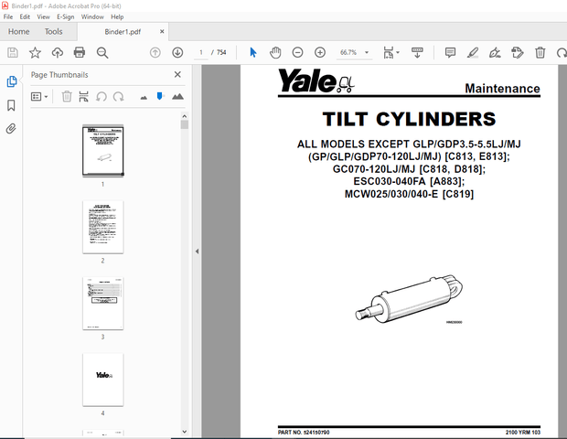 Yale Forklift E807 (ERP030-040TGN) Service Manual – PDF DOWNLOAD