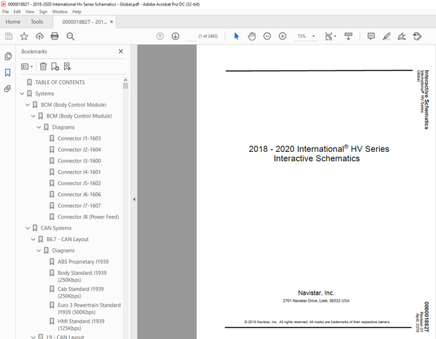 Navistar 2018 – 2020 International® MV Series Electrical Circuit Diagrams Manual  – PDF DOWNLOAD