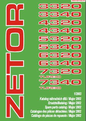Zetor 3320 3340 4320 4340 5320 5340 6320 6340 7320 7340 Tractor Spare Parts Catalog Manual – PDF