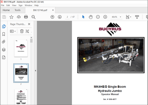 CAT Bucyrus Reedrill MK4HE D Single Boom Hydraulic Jumbo Operator Manual SN S06-4077 – PDF DOWNLOAD