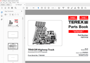 Terex TR40 Off-Highway Truck (Cummins N14-C475 Powered) Parts Manual - PDF DOWNLOAD