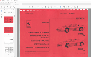 Ferrari 348 TB 348 TS Spare parts Catalogue Manual – PDF DOWNLOAD