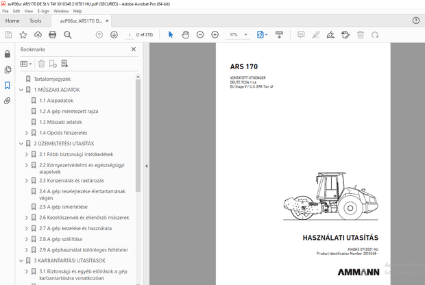 AMMANN ARS 170 HASZNÁLATI UTASÍTÁS 3010348 - PDF DOWNLOAD