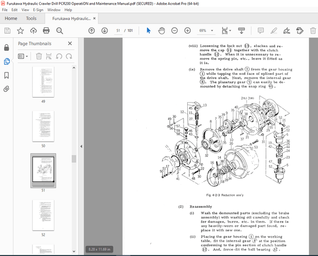 FURUKAWA PCR 200 CRAWLER DRILL Operation Maintenance &amp; Repair Manual PDF DOWNLOAD