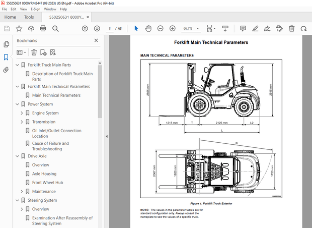 Yale Forklift KDP50UX (KDP100UX) [A7R9] Maintenance Manual – PDF DOWNLOAD