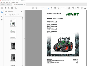 FENDT 900 927 930 933 936 939 Vario S4 Workshop Service Manual – PDF DOWNWLOAD