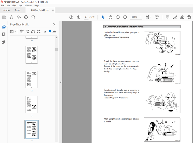 Hyundai RB160LC-9SB Excavator Operator’s Manual 2023 – PDF DOWNLOAD